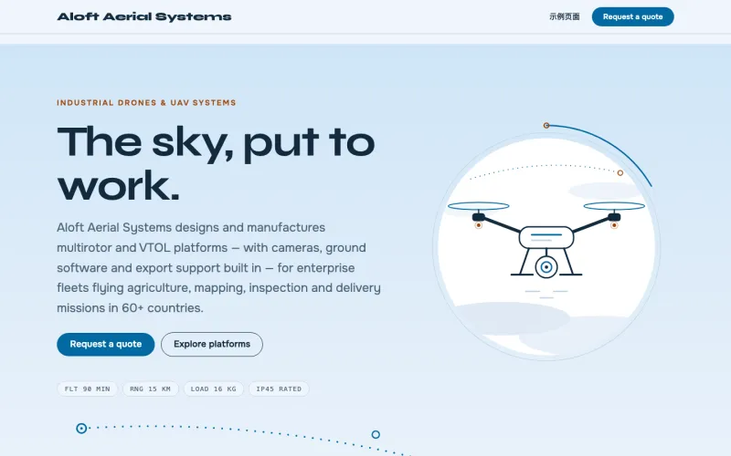 Aloft Aerial Systems 官网案例截图